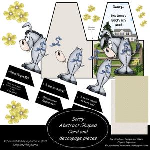Sorry Abstract Shaped Card & Decoupage Pieces