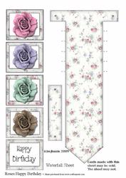 Roses Happy Birthday Waterfall Sheet