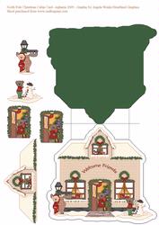 North Pole Christmas Cabin Card