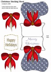 Christmas Stocking with Red Bow Card