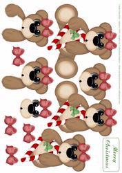 Christmas Candy Cane Bear Step-by-step