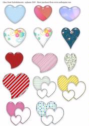 Glass Heart Embelishments