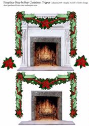 Fireplace Step-by-step Christmas Card Topper