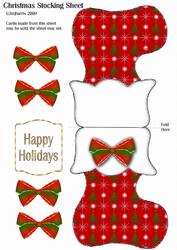 Christmas Stocking with Red & Green Bow
