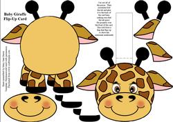 Baby Giraffe Flip-up Card