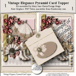 Vintage Elegance Pyramid Card Topper