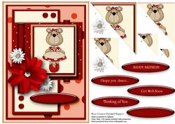 Bear & Daisies Pyramid Card Topper