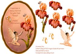 Anniversary Iris Fairy Oval Topper