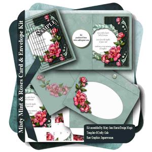 Misty Mint & Roses Card & Envelope Kit