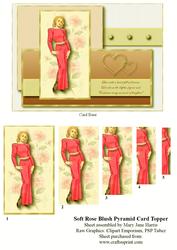 Soft Rose Blush Pyramid Card Topper 2