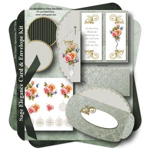 Sage Elegance Tri-fold Card & Envelope Kit