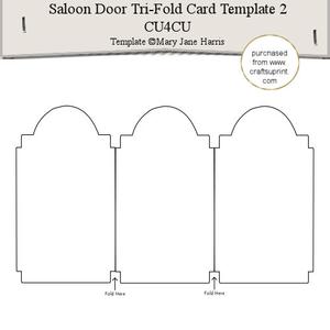 Saloon Door Tri-fold Card Template 2 - Cu4cu