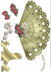 Strawberry Birthday Fan & Stand