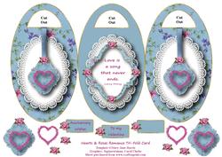 Hearts & Roses Romance Tri-fold Card