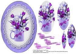 Bouquet in a Coffee Mug Card Topper