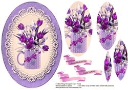 Bouquet in a Coffee Mug Card Topper 2