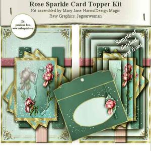 Sparkle Roses Card Topper Kit
