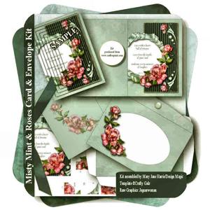 Mint Mist & Roses Card & Envelope Kit