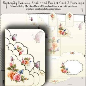Fantasy Butterfly Scalloped Pocket Card Kit