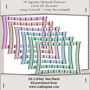 18 Square Striped Frames - Cu4cu