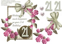 Floral 21st Birthday Topper 1