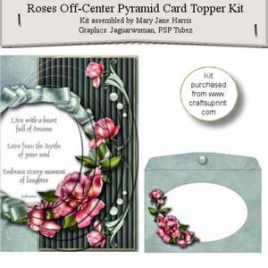 Roses Off-center Pyramid Card Topper Kit