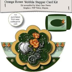 Orange Roses Wobble Stepper Card Kit