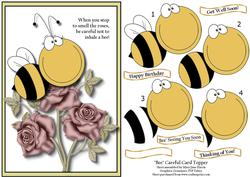 Bee Careful Card Topper 1