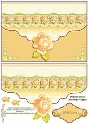 Delicate Yellow Rose Envelop Card Topper