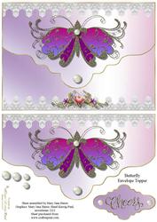 Purple Butterfly Envelope Card Topper 1