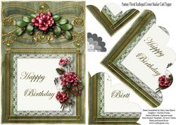 Fantasy Floral Scalloped Corner Stacker Topper