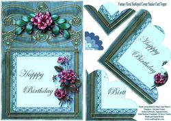 Fantasy Floral Scalloped Corner Stacker Topper 2
