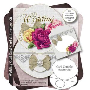 Oval Wedding Easel Card & Envelope Kit 1