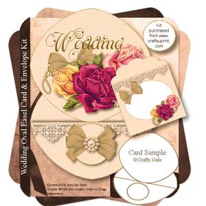 Oval Wedding Easel Card & Envelope Kit 2