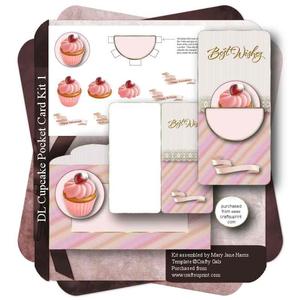 Dl Cupcake Pocket Card & Envelope Kit 1