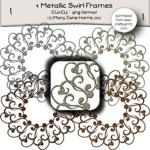 4 Metallic Swirl Frames - Cu4cu