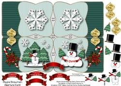 Playful Snowmen Aperture Card