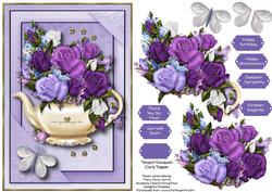 Teapot Bouquet Card Topper 1