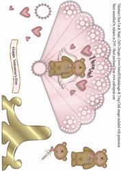 Valentine's Bear Fan & Stand Card