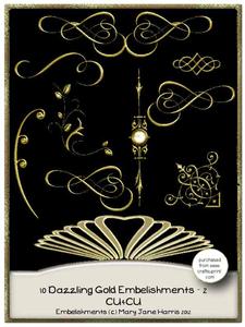 10 Dazzling Gold Embelishments - 2