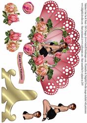 Valentine Cutie Fan & Stand Card