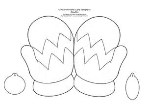Winter Mittens Card Template - Cu4cu
