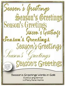 Season's Greetings Words in Gold - Cu4cu