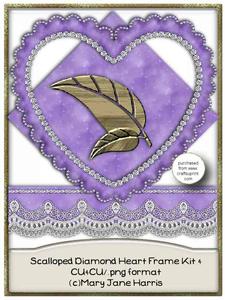 Scalloped Diamond Heart Frame Kit 4 - Cu4cu