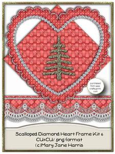 Scalloped Diamond Heart Frame Kit 6 - Cu4cu