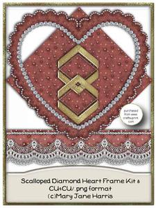Scalloped Diamond Heart Frame Kit 8 - Cu4cu