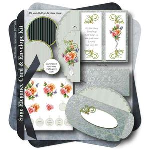 Sage Elegance Card & Envelope Kit - Cu4cu