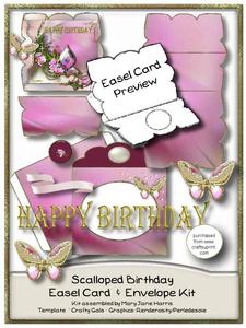 Scalloped Birthday Easel Card & Envelope Kit