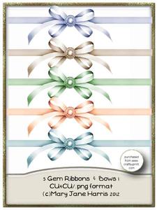 5 Gem Ribbons & Bows 1 - Cu4cu