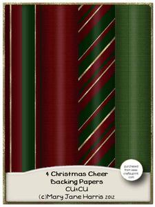 4 Christmas Cheer Backing Papers - Cu4cu